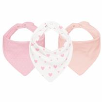 Kit 3 Babadores Bandana Bebê Menina Erich Baby 100% Algodão
