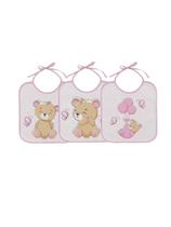 Kit 3 Babadores Bebê Felpudo Algodão Com Forro Incomfral Cor:Feminino Kit 3 Babadores Bebê Felpudo Algodão Com Forro Incomfral Cor:Feminino
