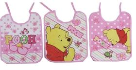 Kit 3 Babadores Felpudo Ursinho Pooh Impermeavel