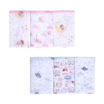 Kit 3 Babete Pano de Boca Papizinha Estampada Menina Menino