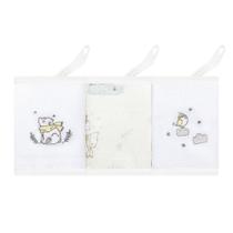 Kit 3 Babetes Papi 32x32cm com Prendedor Urso Polar