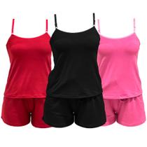 Kit 3 Baby Doll Feminino Pijama Saint Tropez Soltinho