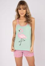 Kit 3 Baby Doll Vekyo Adulto Estampado Flamingo