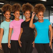 Kit 3 Baby Look Dry Fit Feminina Academia Fitness Corrida