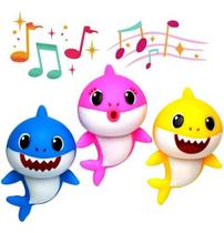 Kit 3 Baby Shark Musical Com Luz Rosa Amarelo Azul Lançamento