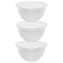 Kit 3 Bacia Vasilha Saladeira Pote c/ Tampa Transparente de Plástico Multiuso 5,6L Kit 3 Bacia Vasilha Saladeira Pote c/ Tampa Transparente de Plástico Multiuso 5,6L