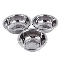 Kit 3 bacias bowl em aço inox tigela multifuncional 1,5 L novidade sofisticado chic