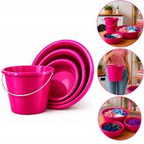 Kit 3 Bacias E Balde Lavanderia Rosa 4 Em 1 Grande Multiuso Lava Roupa Banheiro Casa Multiuso Reforcado Kit 3 Bacias E Balde Lavanderia Rosa 4 Em 1 Grande Multiuso Lava Roupa Banheiro Casa Multiuso Reforcado