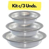 Kit 3 Bacias Redondas Tamanhos N 20 30 40 - Banho Multiuso - Global Alumínio
