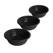 Kit 3 Bacias Resistente Plástico Preto Utilidade pro Lar Kit 3 Bacias Resistente Plástico Preto Utilidade pro Lar