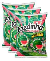 kit 3 Bala Azedinha Mastigável Sabor Melancia Cory 500g