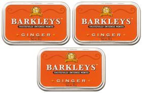 KIT 3 BALA BARKLEYS GINGER Pastilhas Sabor Gengibre 50g