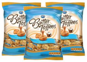 kit 3 Bala Butter Toffees Sabor Doce De Leite Arcor 500g