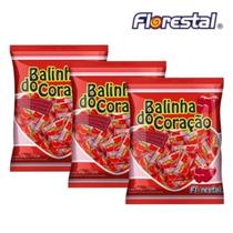 Kit 3 Bala De Coração Florestal Morango com Leite Condensado 500G