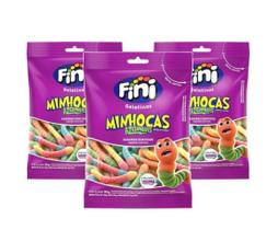 Kit 3 Bala de Gelatina Fini Minhocas Azedinhas Sabores Sortidos 80g Kit 3 Bala de Gelatina Fini Minhocas Azedinhas Sabores Sortidos 80g
