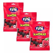 Kit 3 Bala de Gelatina Fini Sabor Amoras 80g