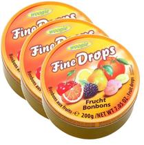 Kit 3 bala fine drops sabor frutas tipo sweet originals 200g