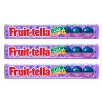 Kit 3 Bala Fruit-Tella Semente de Chia + Vitamina C Sabor Mirtilo 40g