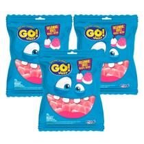 Kit 3 Bala Gelatina Go Jelly Beijinho Doce Sabor Morango 70g