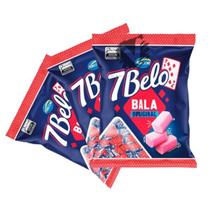 Kit 3 Bala Mastigável Arcor 7 Belo Framboesa 500G