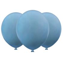 Kit 3 Balão Azul Jeans 9 Liso Para Festa Pacote 50 Und