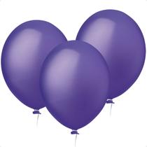 Kit 3 Balão Violeta 9 Liso Para Festa Pacote 50 Und
