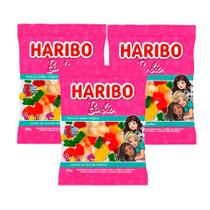 Kit 3 Balas de Gelatina Haribo Barbie com Ursinhos de Ouro 80g