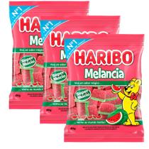 Kit 3 Balas de Gelatina Haribo Melancia 80g