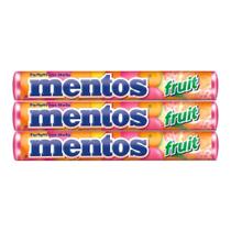 Kit 3 Balas Mastigáveis Mentos Fruit 38g