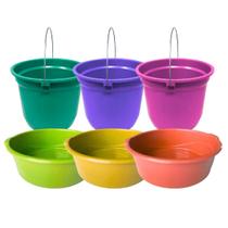 Kit 3 Balde e Bacia Multiuso Organização Lavanderia Roupas Casa Utilidades Cores para Limpeza