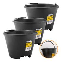 Kit 3 Balde Plástico Extraforte Para Concreto Com Alça 12l