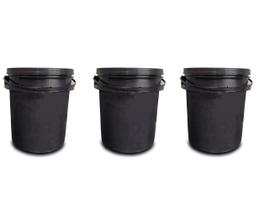 Kit 3 Baldes Baldinhos 5 litros Resistentes Tampa Alça Reforçado