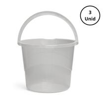 Kit 3 Baldes Com Alça Transparente 8L Unidade