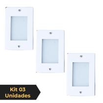 Kit 3 Balizador de Embutir Escada Parede Branco 4x2 Alumínio Kit 3 Balizador de Embutir Escada Parede Branco 4x2 Alumínio