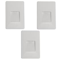 Kit 3 Balizador Embutir Led 2w 4x2 Branco Frio 6500k Parede