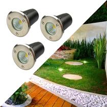 Kit 3 Balizadores Led Cob 3W Ip66 Bivolt Spot Luz Branco