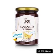 Kit 3 Bananada Cremosa de Colher Zero Adição Açúcare 400g - RB Amore