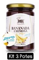 Kit 3 Bananada Cremosa Premium 400g Zero Açucar Rb Amore