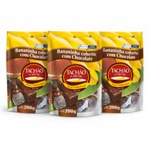 Kit 3 Bananinha coberta c/ Chocolate TACHÃO DE UBATUBA 200g Kit 3 Bananinha coberta c/ Chocolate TACHÃO DE UBATUBA 200g