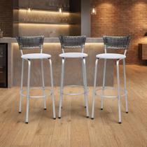Kit 3 Banco Banqueta Estrutura Prata Bar Bistrô Balcão Cozinha Lanchonete Encosto Junco Degradê 70cm Itagold Kit 3 Banco Banqueta Estrutura Prata Bar Bistrô Balcão Cozinha Lanchonete Encosto Junco Degradê 70cm Itagold