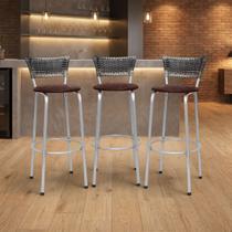 Kit 3 Banco Banqueta Estrutura Prata Bar Bistrô Balcão Cozinha Lanchonete Encosto Junco Degradê 70cm Itagold Kit 3 Banco Banqueta Estrutura Prata Bar Bistrô Balcão Cozinha Lanchonete Encosto Junco Degradê 70cm Itagold