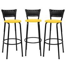 Kit 3 Banco de Balcao Banquetas Para Cozinha Gourmet Bancada Bar Gourmet Área de Lazer Itagold