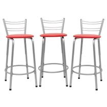 Kit 3 Banco Para Balcão Ilha Bistrô Banqueta 60cm Flórida Prata Bar Cozinha Área Gourmet Churrasqueira Edicula Kit 3 Banco Para Balcão Ilha Bistrô Banqueta 60cm Flórida Prata Bar Cozinha Área Gourmet Churrasqueira Edicula