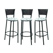 Kit 3 Bancos Altos Banquetas Para Cozinha Americana Gourmet Lazer