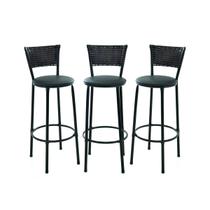 Kit 3 Bancos Altos Banquetas Para Cozinha Americana Gourmet Lazer