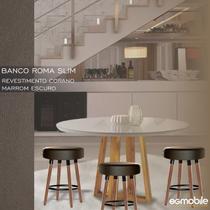 Kit 3 Bancos Para Cozinha Roma Slim Redondo 50 cm
