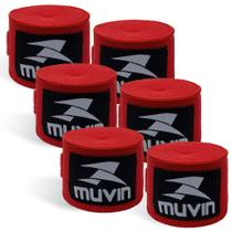 Kit 3 Bandagem Elástica Muvin 5 metros - Alça Polegar Proteção Mãos e Punhos - Luta - Boxe Muay Thai MMA Artes Marciais