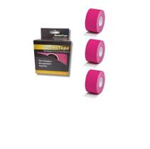 Kit 3 Bandagem Funcional Elástica Derma Tape Bioland Rosa