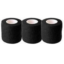 Kit 3 Bandagem Pet Band Flex Atadura Autoadesiva Preto 5cm