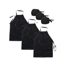 Kit 3 Bandana + Avental Oxford Pizzaria Garçom Churrasqueiro Kit 3 Bandana + Avental Oxford Pizzaria Garçom Churrasqueiro